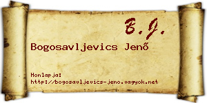 Bogosavljevics Jenő névjegykártya